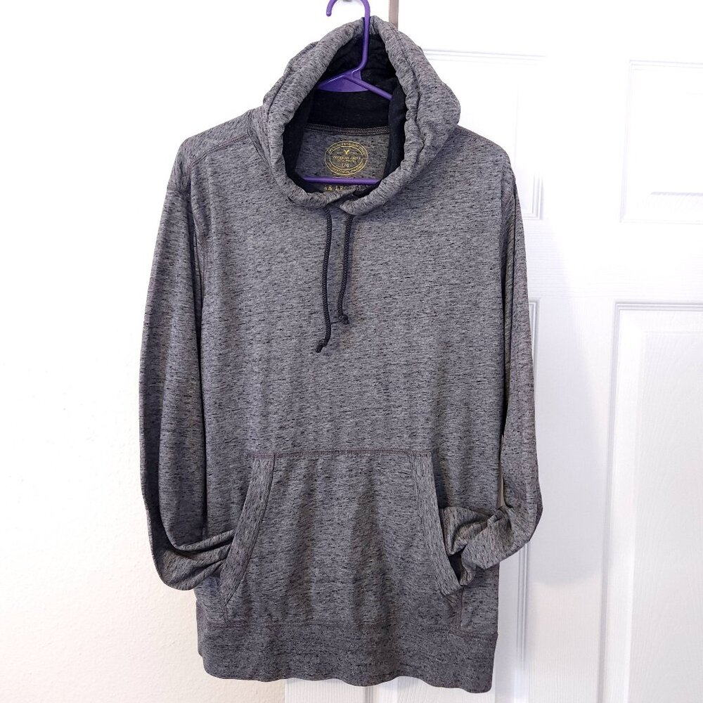 American Eagle Athletic Fit Cotton Blend Hoodie, Large, Gray